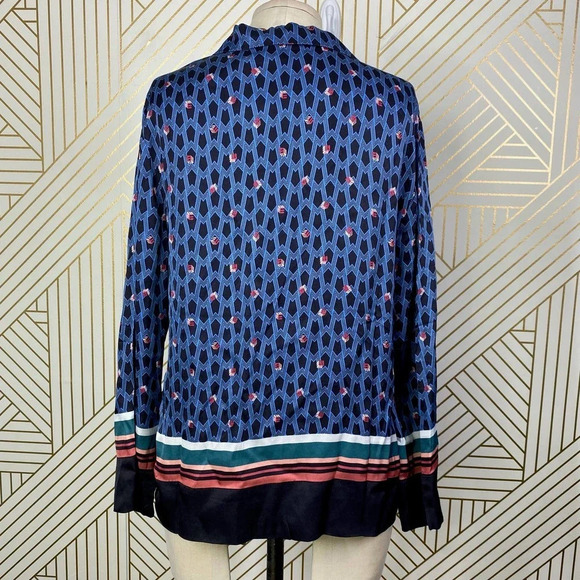 MAJE‎ Cristen Blouse Top Blue Printed Geometric - Picture 7 of 12